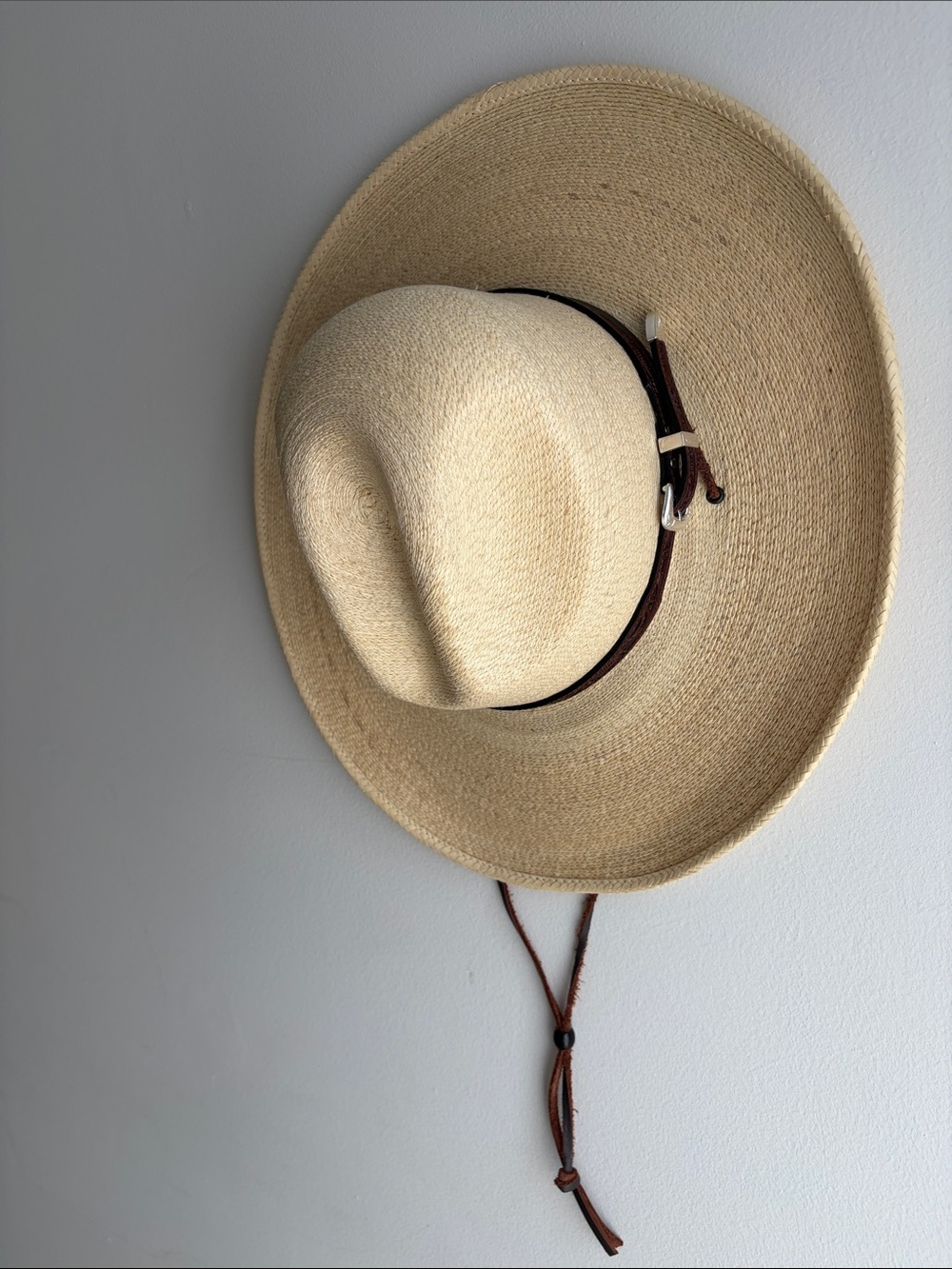 Stetson Natural Straw Hat with Dark Brown Leather Band - Picture 11 of 11